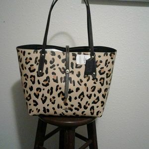Cheetah print Coach bag large